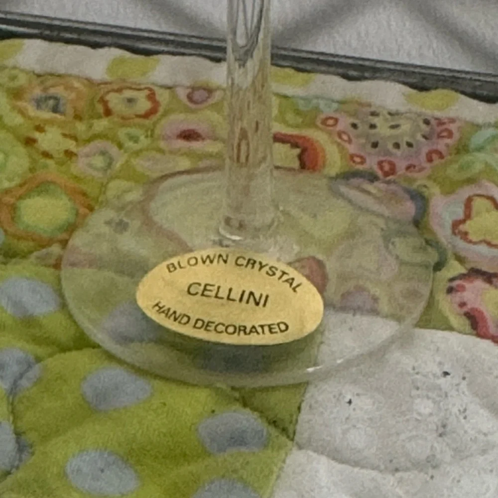CELLINI Vintage 90s Handblown Rainbow Colored Glasses Set of 4